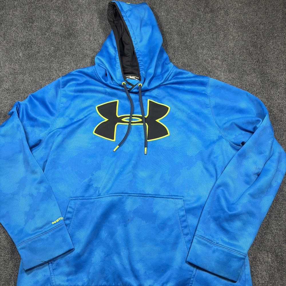 Under Armour Storm1 Hoodie Mens XL Blue green Camo Pullover Sweatshirt 1259777